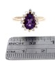 Amethyst and Diamod Halo Ring in Yellow Gold